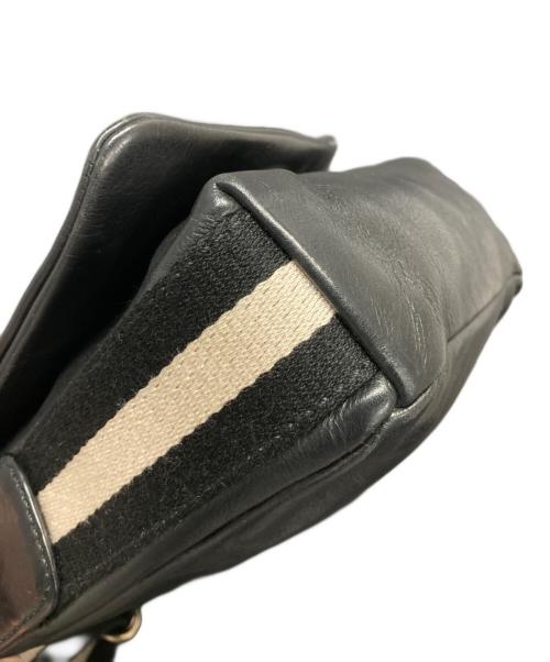 BALLY（バリー）BALLY (バリー) レザーショルダーバッグ ブラックの古着・服飾アイテム