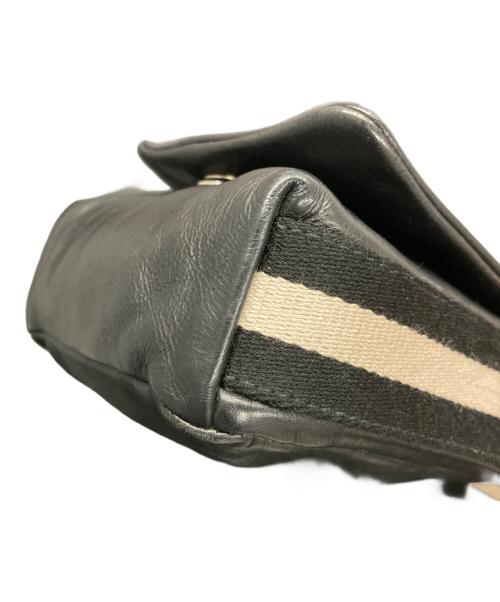BALLY（バリー）BALLY (バリー) レザーショルダーバッグ ブラックの古着・服飾アイテム