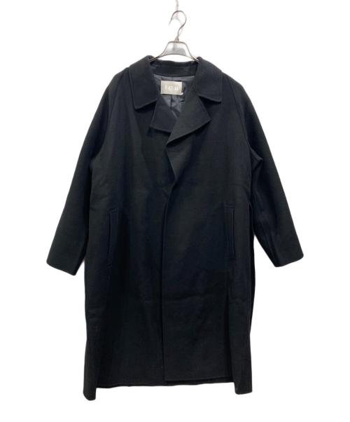 icB（アイシービー）icB (アイシービー) ウールリバー ロングトレンチコート ブラック サイズ:SIZE44の古着・服飾アイテム