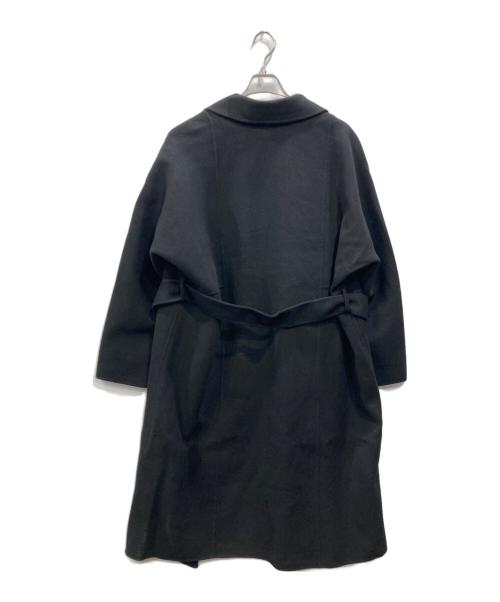 icB（アイシービー）icB (アイシービー) ウールリバー ロングトレンチコート ブラック サイズ:SIZE44の古着・服飾アイテム