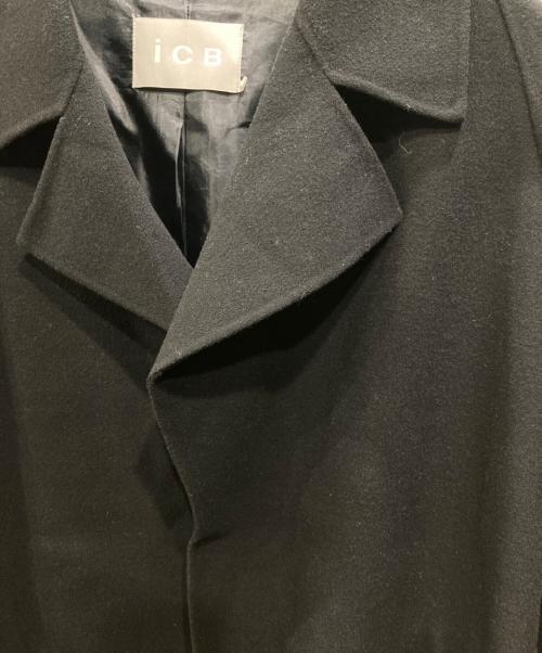 icB（アイシービー）icB (アイシービー) ウールリバー ロングトレンチコート ブラック サイズ:SIZE44の古着・服飾アイテム