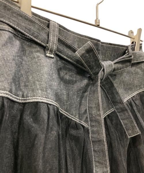 M'S GRACY（エムズグレイシー）M'S GRACY (エムズグレイシー) デニム×チュール切替スカート ブラック サイズ:Mの古着・服飾アイテム