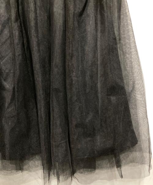 M'S GRACY（エムズグレイシー）M'S GRACY (エムズグレイシー) デニム×チュール切替スカート ブラック サイズ:Mの古着・服飾アイテム