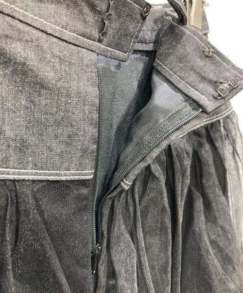 M'S GRACY（エムズグレイシー）M'S GRACY (エムズグレイシー) デニム×チュール切替スカート ブラック サイズ:Mの古着・服飾アイテム