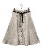 M'S GRACYエムズグレイシー）の古着「花ボタン付きフレアースカート」｜アイボリー