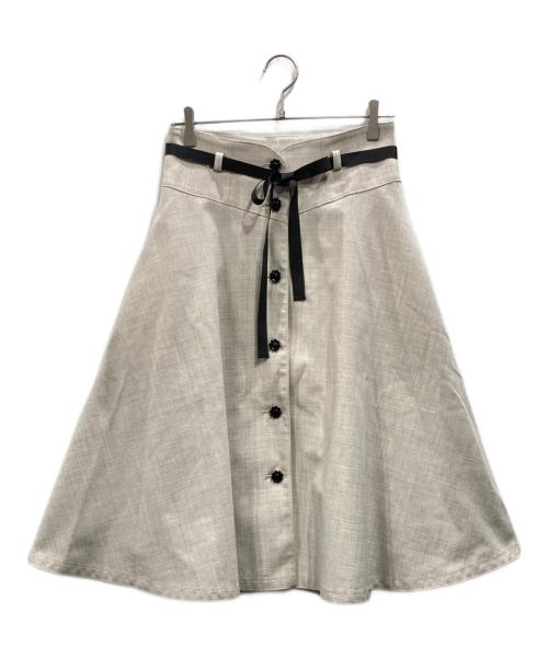 M'S GRACY（エムズグレイシー）M'S GRACY (エムズグレイシー) 花ボタン付きフレアースカート アイボリー サイズ:Mの古着・服飾アイテム