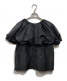 martinique（マルティニーク）の古着「バルーンショートスリーブブラウス」｜ブラック