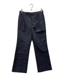 LAD MUSICIAN（ラッドミュージシャン）の古着「2Tuck Slim Flare Slacks」｜ネイビー
