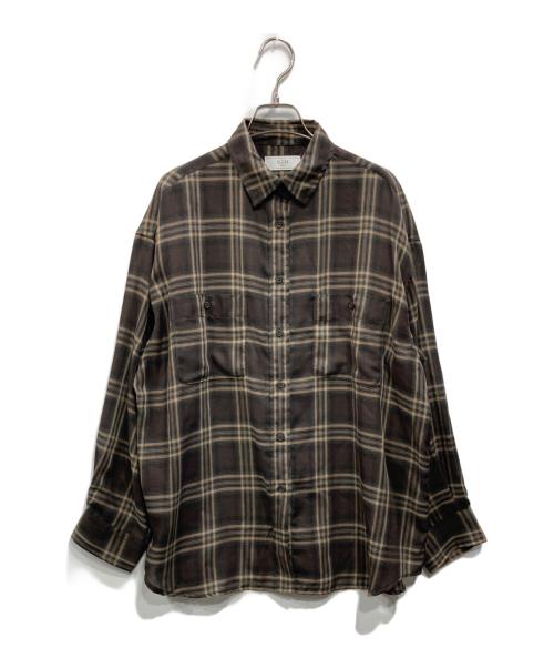 SLOBE IENA（スローブ イエナ）SLOBE IENA (スローブ イエナ) ビエラチェックルーズシャツ ブラウン サイズ:Fの古着・服飾アイテム