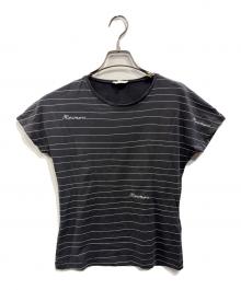 MaxMara（マックスマーラ）の古着「ボーダーロゴカットソー」｜ネイビー