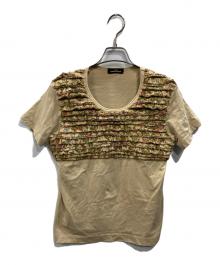 tricot COMME des GARCONS（トリココムデギャルソン）の古着「フリンジ切替カットソー」｜ベージュ