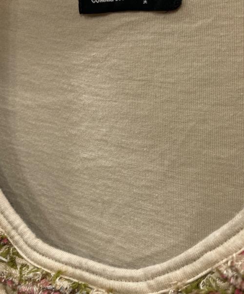 tricot COMME des GARCONS（トリココムデギャルソン）tricot COMME des GARCONS (トリココムデギャルソン) フリンジ切替カットソー ベージュ サイズ:Freeの古着・服飾アイテム