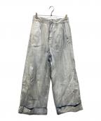 MM6 Maison Margielaエムエムシックスメゾンマルジェラ）の古着「コーティング加工デニムパンツ」｜ホワイト