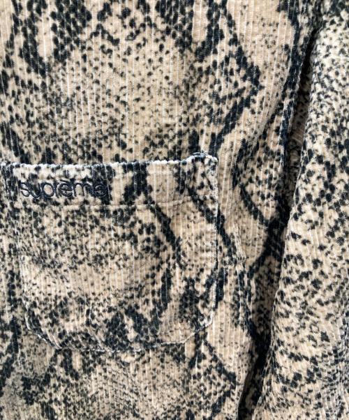 SUPREME（シュプリーム）SUPREME (シュプリーム) Snakeskin Corduroy Zip Up Shirt ベージュ サイズ:Lの古着・服飾アイテム