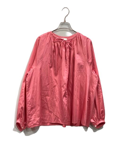 BALLSEY（ボールジィ）BALLSEY (ボールジィ) ハイカウントサテン ボリュームスリーブブラウス ピンク サイズ:36の古着・服飾アイテム