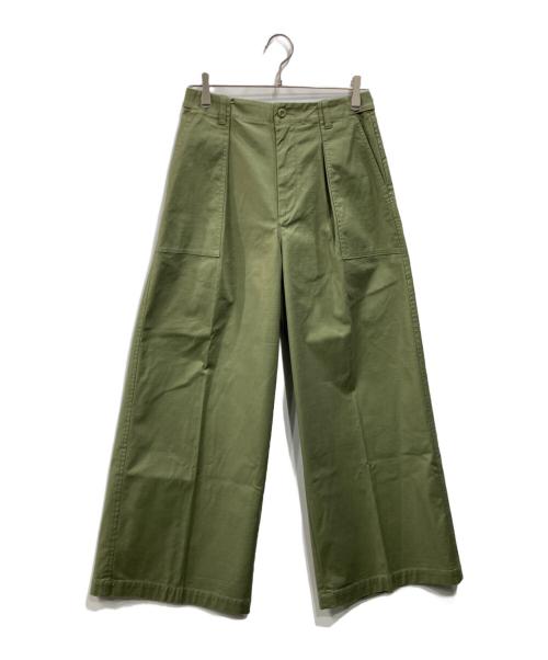 Spick and Span（スピック＆スパン）Spick and Span (スピックアンドスパン) バックサテンカーゴワイドパンツ カーキ サイズ:Mの古着・服飾アイテム