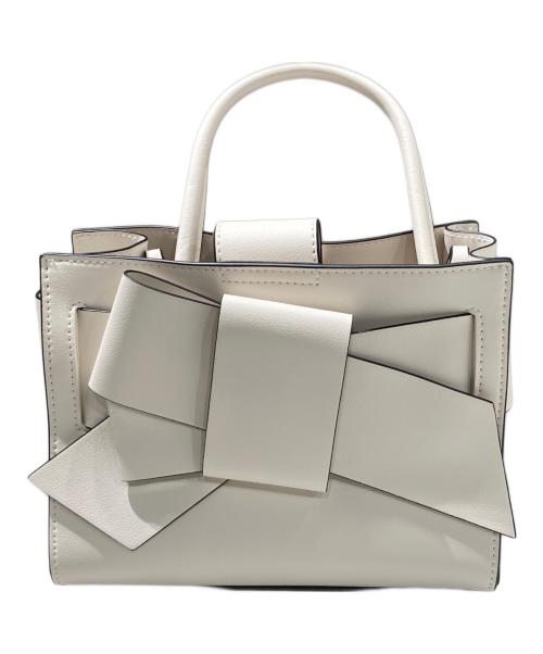 FRAY ID（フレイ アイディー）FRAY ID (フレイ アイディー) リボンミドルバッグ ホワイトの古着・服飾アイテム