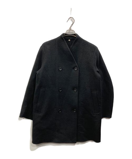 MUJI LABO（ムジラボ）MUJI Labo (ムジラボ) カシミヤ混ノーカラーコート ブラック サイズ:Mの古着・服飾アイテム