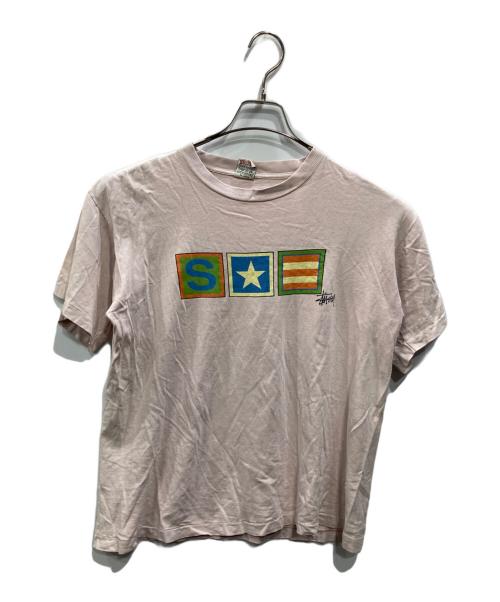 stussy（ステューシー）stussy (ステューシー) プリントTシャツ ピンク サイズ:SIZE Mの古着・服飾アイテム