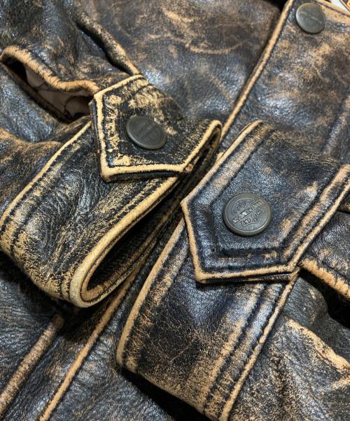 HARLEY-DAVIDSON（ハーレーダビッドソン）HARLEY-DAVIDSON (ハーレーダビッドソン) カウレザージャケット ブラウン サイズ:Mの古着・服飾アイテム