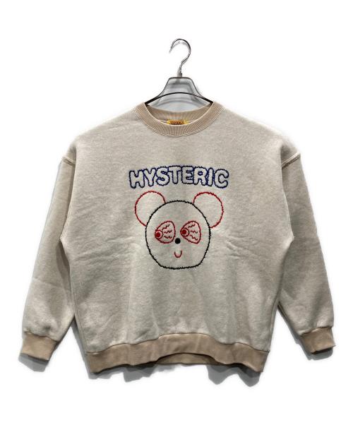 Hysteric Glamour（ヒステリックグラマー）Hysteric Glamour (ヒステリックグラマー) RED EYE FLASH刺繍 オーバーサイズスウェット ベージュ サイズ:Free 未使用品の古着・服飾アイテム