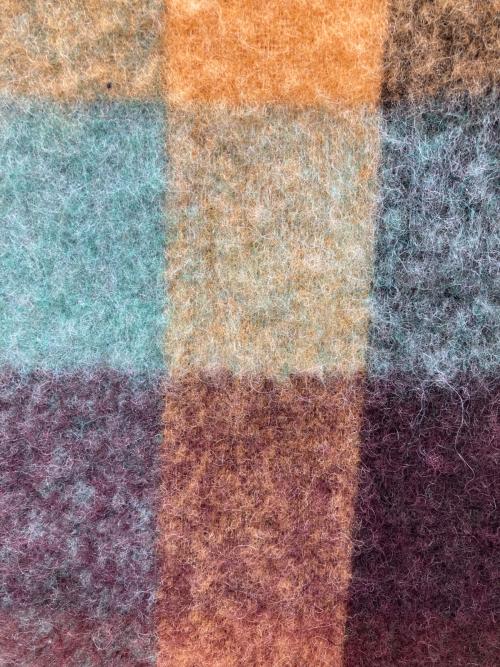 Acne studios（アクネ ストゥディオス）Acne studios (アクネ ストゥディオス) モヘアチェックスカーフ オレンジ×グリーンの古着・服飾アイテム