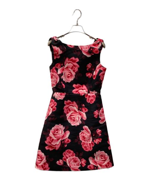 Kate Spade（ケイトスペード）Kate Spade (ケイトスペード) 花柄ワンピース ブラックの古着・服飾アイテム