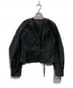 Adam et Ropeアダム エ ロペ）の古着「シアージレセパレートスリーブブラウス」｜ブラック