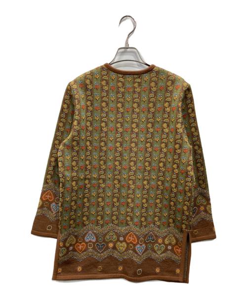 Yves Saint Laurent（イヴサンローラン）Yves Saint Laurent (イヴサンローラン) ボタニカル柄カーディガン ブラウン サイズ:SIZE Mの古着・服飾アイテム