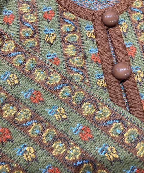 Yves Saint Laurent（イヴサンローラン）Yves Saint Laurent (イヴサンローラン) ボタニカル柄カーディガン ブラウン サイズ:SIZE Mの古着・服飾アイテム