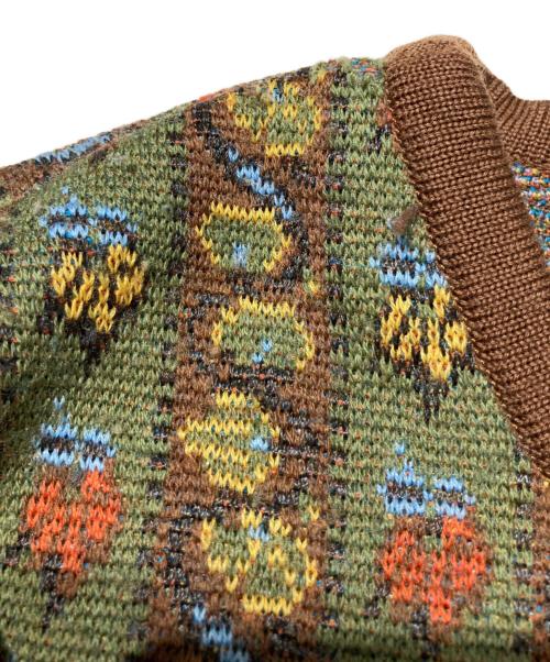 Yves Saint Laurent（イヴサンローラン）Yves Saint Laurent (イヴサンローラン) ボタニカル柄カーディガン ブラウン サイズ:SIZE Mの古着・服飾アイテム