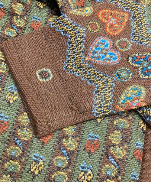 Yves Saint Laurent（イヴサンローラン）Yves Saint Laurent (イヴサンローラン) ボタニカル柄カーディガン ブラウン サイズ:SIZE Mの古着・服飾アイテム