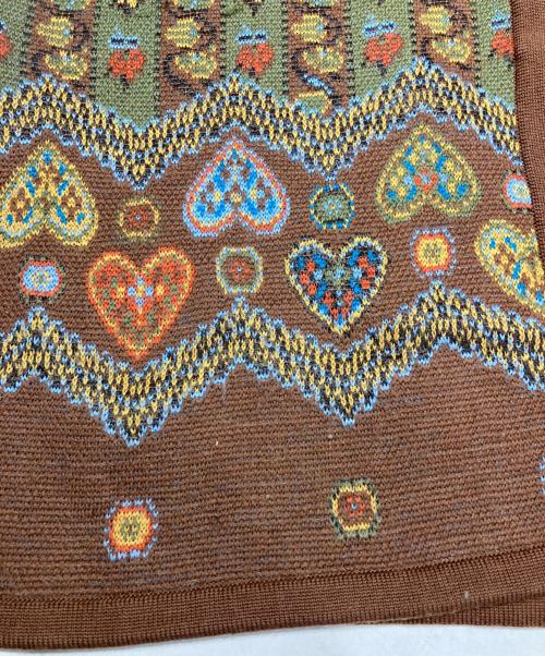 Yves Saint Laurent（イヴサンローラン）Yves Saint Laurent (イヴサンローラン) ボタニカル柄カーディガン ブラウン サイズ:SIZE Mの古着・服飾アイテム