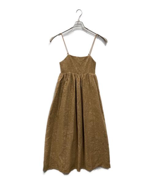 room306（ルームサンマルロクコンテンポラリー）room306 (ルームサンマルロクコンテンポラリー) Jacquard Flare Camisole Onepiece ブラウン サイズ:SIZE Sの古着・服飾アイテム