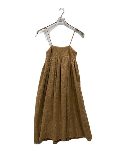 room306（ルームサンマルロクコンテンポラリー）room306 (ルームサンマルロクコンテンポラリー) Jacquard Flare Camisole Onepiece ブラウン サイズ:SIZE Sの古着・服飾アイテム