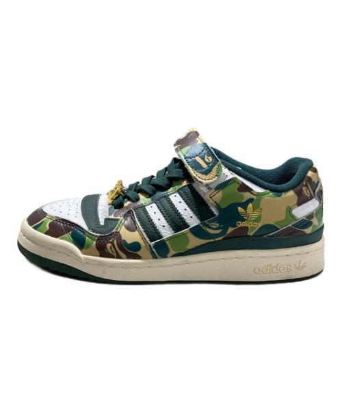adidas（アディダス）adidas (アディダス) A BATHING APE (ア ベイシング エイプ) ADIDAS FORUM 84 BAPE LOW グリーン サイズ:24.5の古着・服飾アイテム