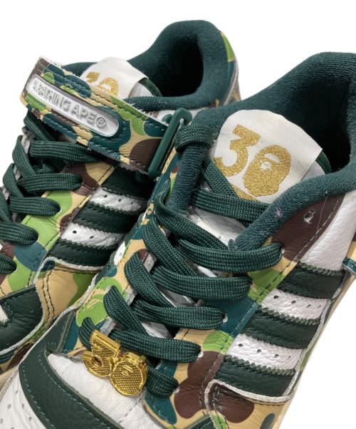 adidas（アディダス）adidas (アディダス) A BATHING APE (ア ベイシング エイプ) ADIDAS FORUM 84 BAPE LOW グリーン サイズ:24.5の古着・服飾アイテム