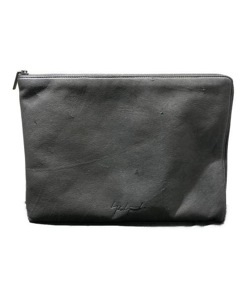 YOHJI YAMAMOTO（ヨウジヤマモト）YOHJI YAMAMOTO (ヨウジヤマモト) ダメージレザーPCケース ブラックの古着・服飾アイテム