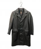 Schottショット）の古着「LEATHER CHESTER LONG COAT」｜ブラック