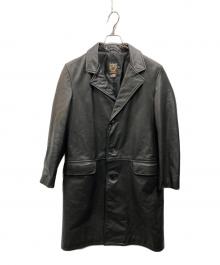 Schott（ショット）の古着「LEATHER CHESTER LONG COAT」｜ブラック