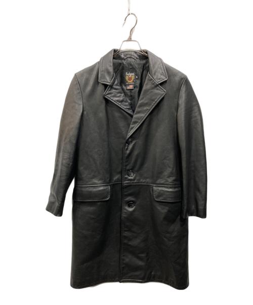 Schott（ショット）Schott (ショット) LEATHER CHESTER LONG COAT ブラック サイズ:Sの古着・服飾アイテム