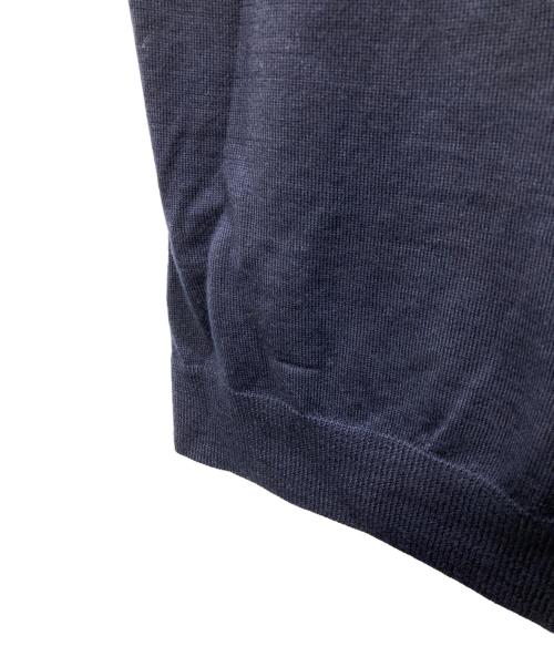 CELINE（セリーヌ）CELINE (セリーヌ) トリオンフ刺繍半袖ニット ネイビー サイズ:Mの古着・服飾アイテム
