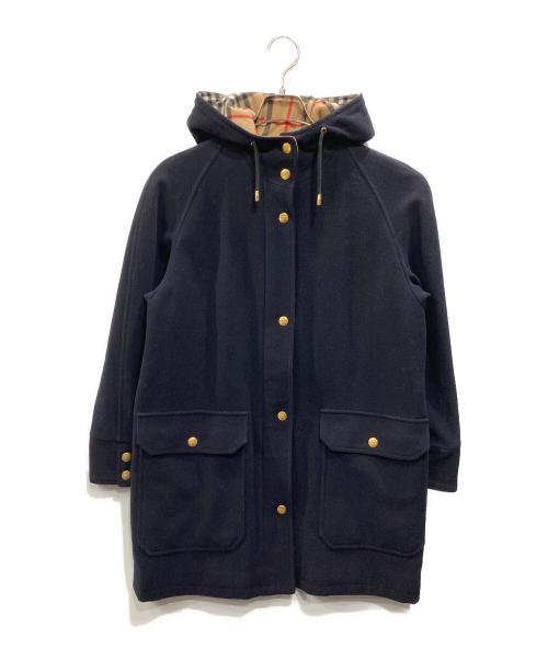 Burberry's（バーバリー）Burberry's (バーバリーズ) 裏地ノバチェック金釦フーデッドコート ネイビー サイズ:38の古着・服飾アイテム
