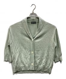 MARGARET HOWELL（マーガレットハウエル）の古着「TWISTED LINEN COTTON カーディガン」｜グリーン