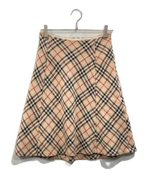 BURBERRY BLUE LABEL（バーバリーロンドンブルーレーベル）BURBERRY BLUE LABEL (バーバリーロンドンブルーレーベル) ノバチェックウールスカート ベージュ サイズ:38の古着・服飾アイテム