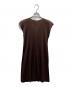PLEATS PLEASE (プリーツプリーズ) フロントボタン プリーツワンピース ブラウン サイズ:3：15000円