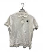 PLAY COMME des GARCONSプレイコムデギャルソン）の古着「ハートワッペンポロシャツ」｜ホワイト