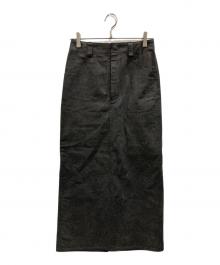 AURALEE（オーラリー）の古着「WASHED HARD TWIST CANVAS SKIRT」｜グレー