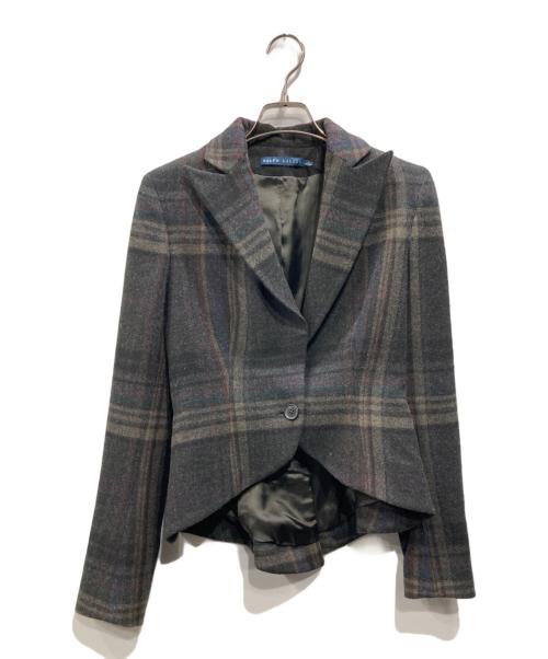 RALPH LAUREN（ラルフローレン）RALPH LAUREN (ラルフローレン) ウールチェックジャケット グレー サイズ:2の古着・服飾アイテム