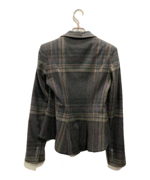 RALPH LAUREN（ラルフローレン）RALPH LAUREN (ラルフローレン) ウールチェックジャケット グレー サイズ:2の古着・服飾アイテム